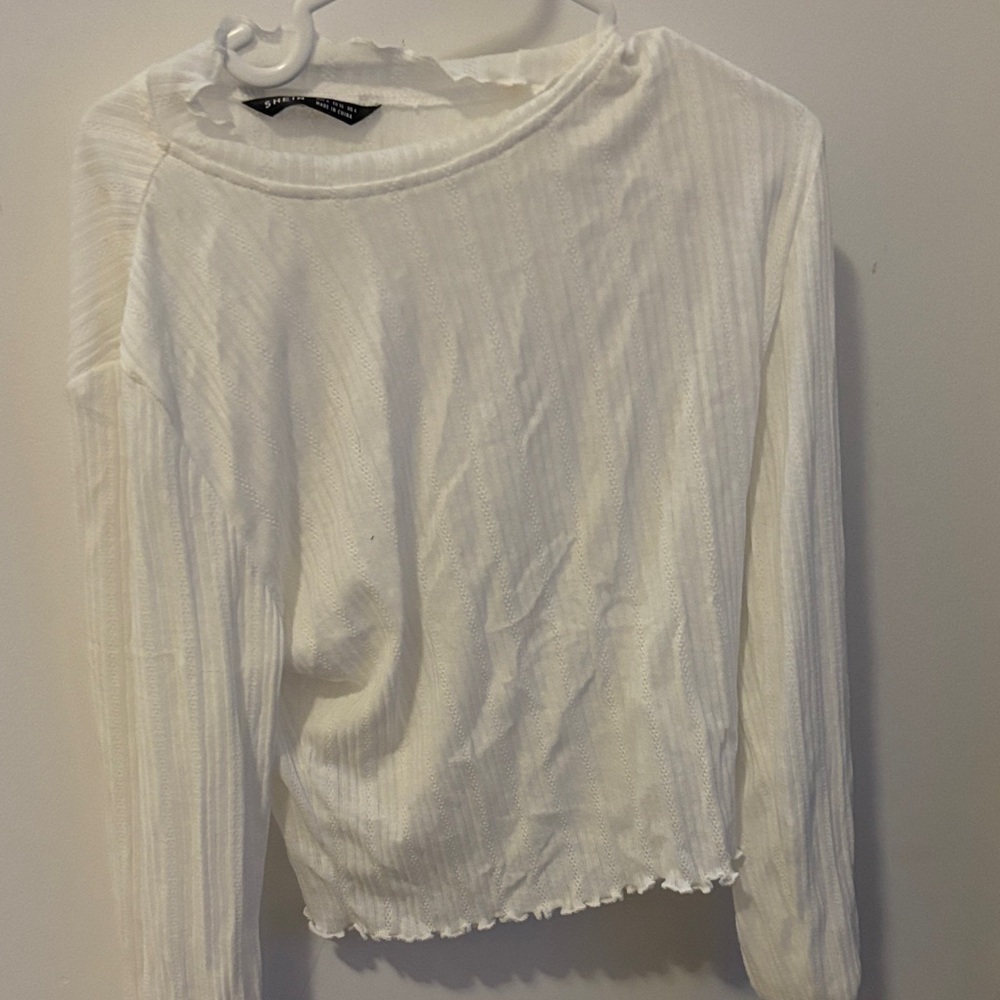 SHEIN White Textured Blouse